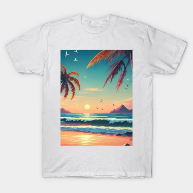 Beach, Tropical ocean T-Shirt by designgoodstore_2